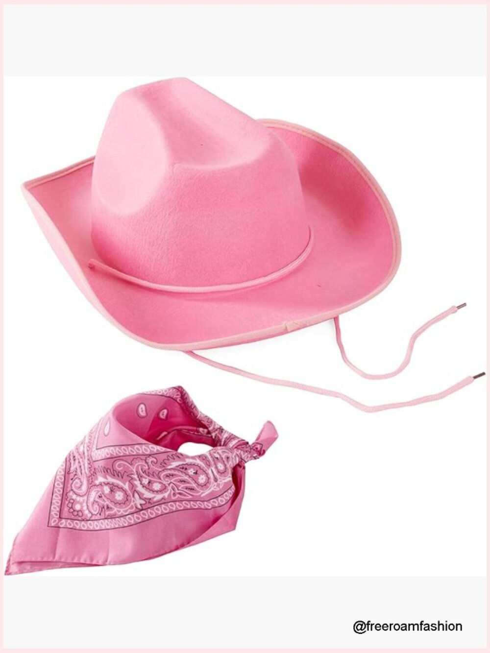 Cowgirl Costume Hat & Bandana Set for Women Western Rodeo Party